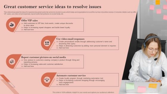 Great Customer Service Ideas To Resolve Issues