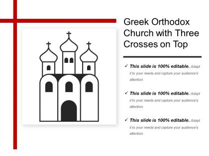 Greek orthodox church with three crosses on top
