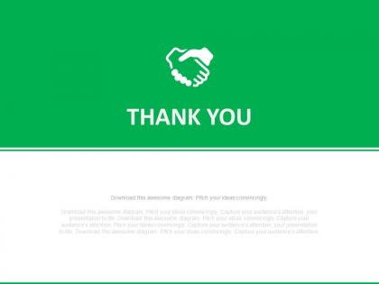 Green and white thank you text slide powerpoint slides