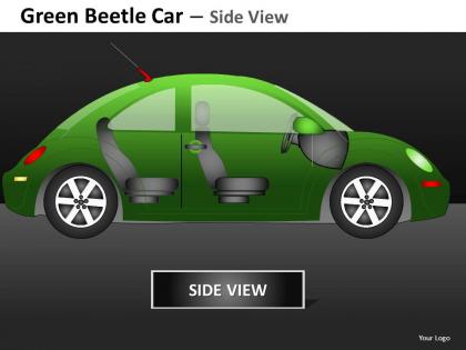 Green beetle car side view powerpoint presentation slides db