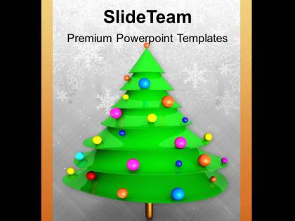 Green christmas tree happiness peace powerpoint templates ppt themes and graphics 0113