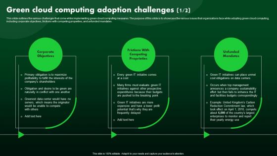 Green Cloud Computing Adoption Challenges 1 2 Green IT