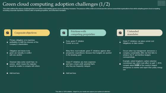 Green Cloud Computing Adoption Challenges Carbon Free Computing