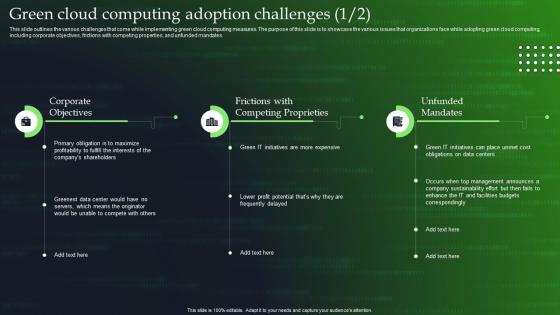 Green Cloud Computing V2 Adoption Challenges Ppt Ideas Slideshow
