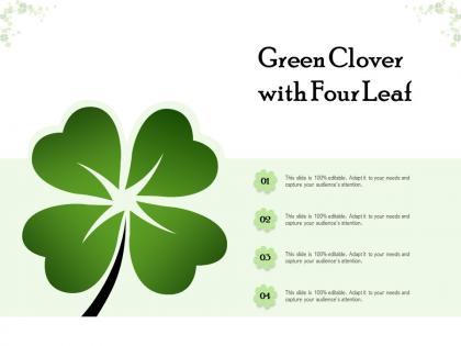 Green clover with four leaf