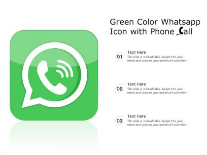 Green color whatsapp icon with phone call