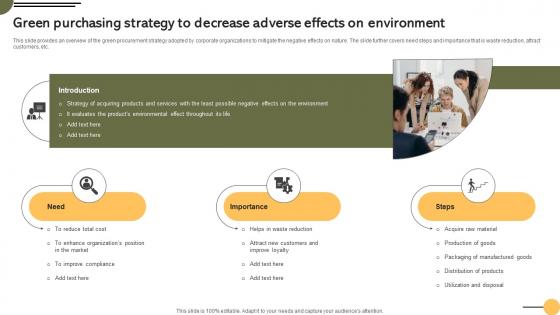 Green Decrease Adverse Effects On Achieving Business Goals Procurement Strategies Strategy SS V