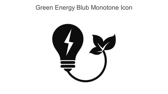Green Energy Blub Monotone Icon In Powerpoint Pptx Png And Editable Eps Format