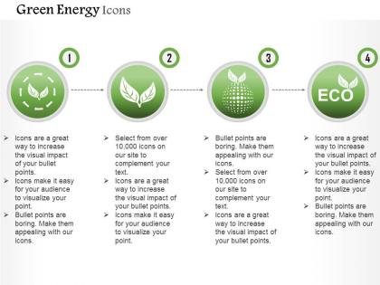 Green energy icons with nature protection and ecology editable icons