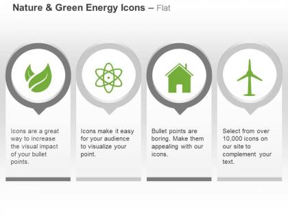 Green energy nuclear plant house windmill ppt icons graphics