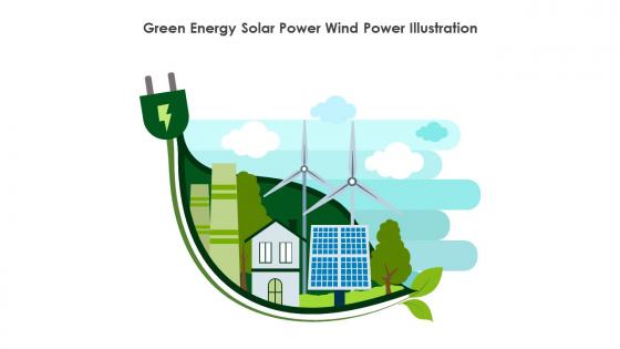Green Energy Solar Power Wind Power Illustration