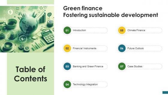 Green Finance Fostering Sustainable Development Table Of Contents CPP DK SS