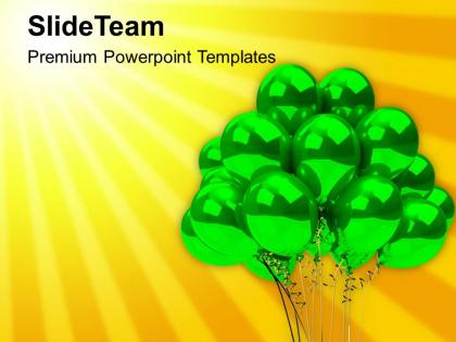 Green helium balloons birthday powerpoint templates ppt themes and graphics 0113