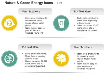 Green power garbage recycle global environment tree ppt icons graphics