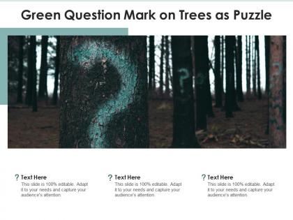 Green question mark on trees as puzzle