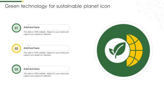 Green Technology For Sustainable Planet Icon