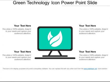 Green technology icon power point slide