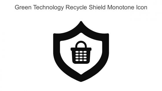 Green Technology Recycle Shield Monotone Icon In Powerpoint Pptx Png And Editable Eps Format