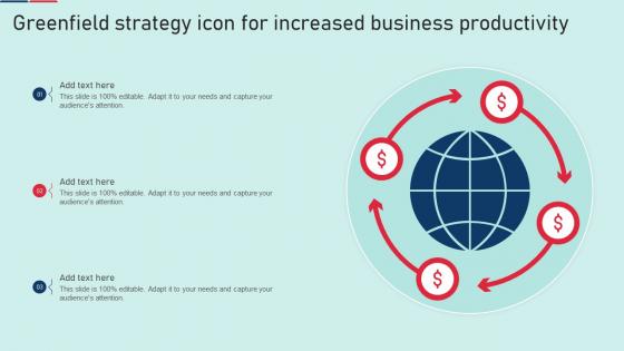 Greenfield Strategy Icon For Increased Business Productivity