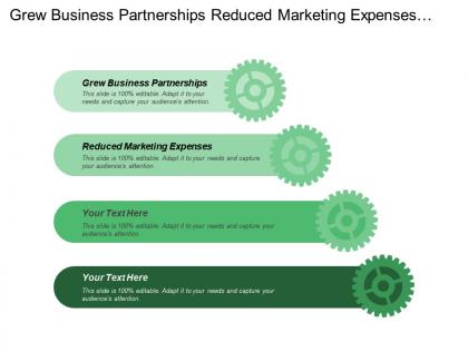 Grew business partnerships reduced marketing expenses improved sales
