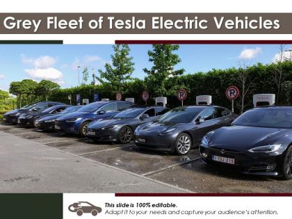 Grey fleet of tesla electric vehicles