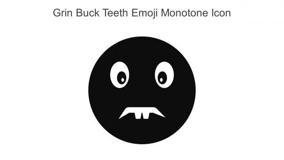 Grin Buck Teeth Emoji Monotone Icon In Powerpoint Pptx Png And Editable Eps Format