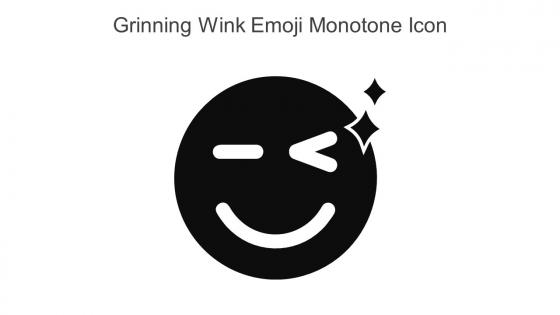 Grinning Wink Emoji Monotone Icon In Powerpoint Pptx Png And Editable Eps Format