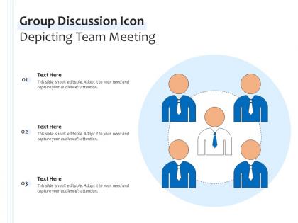 Group discussion icon depicting team meeting