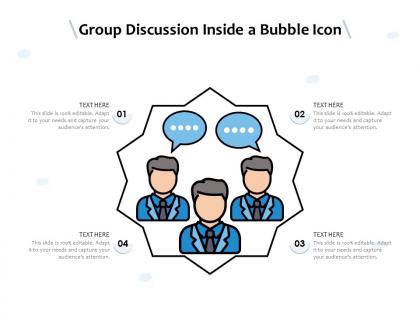 Group discussion inside a bubble icon