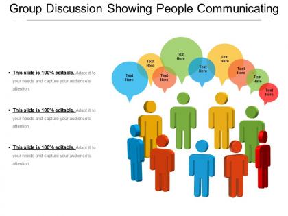 Group discussion showing people communicating