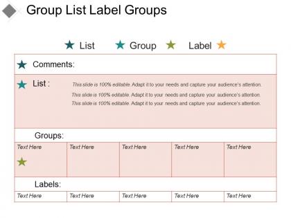 Group list label groups