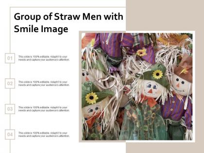 Group of straw men with smile image