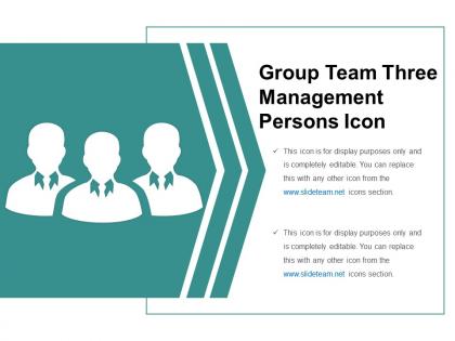 Group team three management persons icon