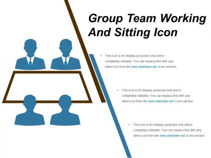 Group team working and sitting icon