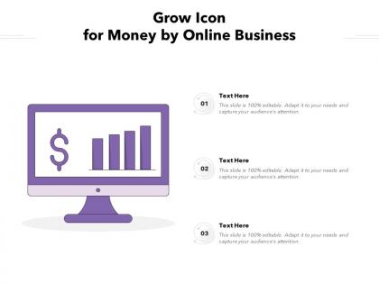 Grow icon for money by online business