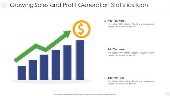 Growing sales and profit generation statistics icon