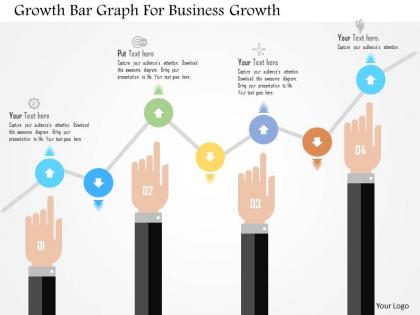 Growth bar graph for business growth flat powerpoint design