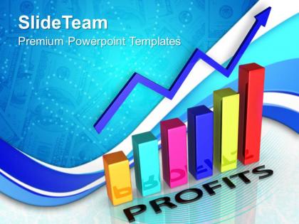 Growth bar graphs powerpoint templates profits chart success ppt process