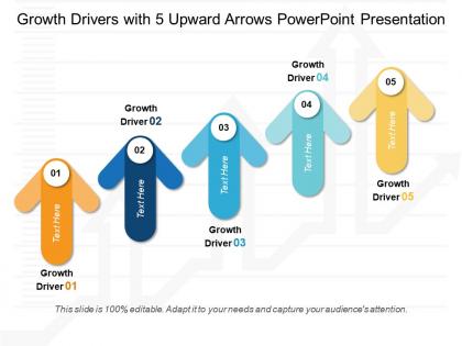 Growth drivers with 5 upward arrows powerpoint presentation