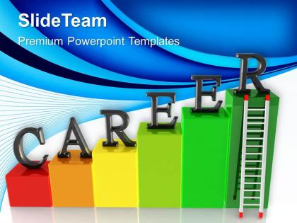 Growth histograms and bar graphs powerpoint templates career ladder success ppt desings