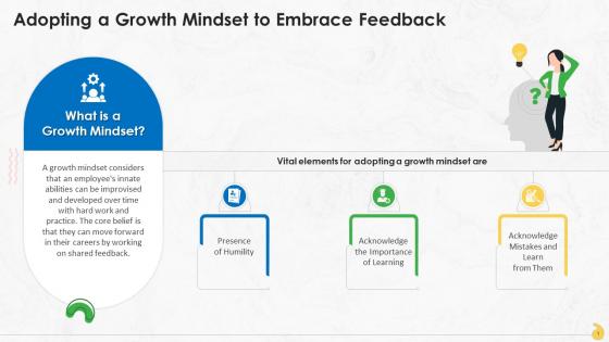 Growth Mindset To Embrace Workplace Feedback Training Ppt