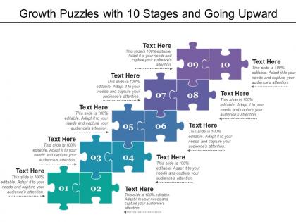 Growth puzzles with 10 stages and going upward