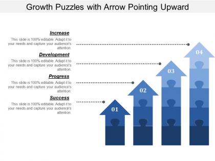 Growth puzzles with arrow pointing upward