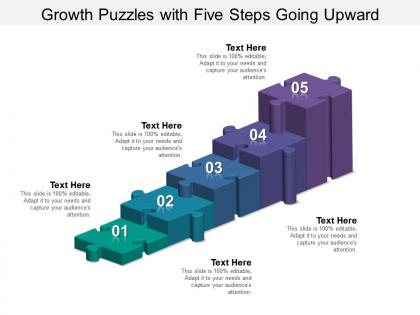 Growth puzzles with five steps going upward