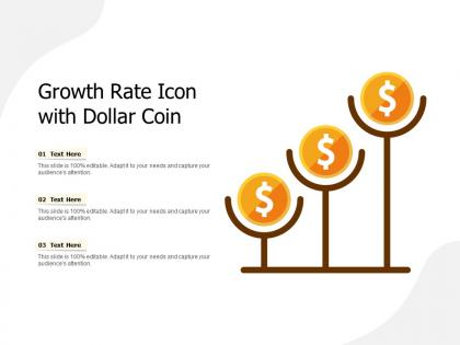 Growth rate icon with dollar coin