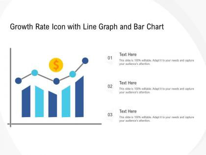 Growth rate icon with line graph and bar chart