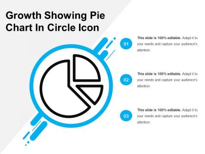 Growth showing pie chart in circle icon