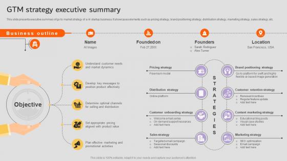 GTM Strategy Executive Summary AI Startup Go To Market Strategy GTM SS