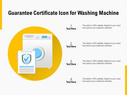 Guarantee certificate icon for washing machine