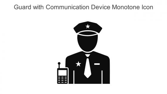 Guard With Communication Device Monotone Icon In Powerpoint Pptx Png And Editable Eps Format